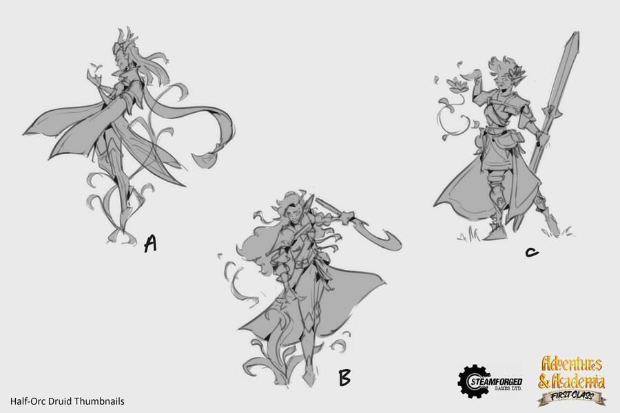 Half Orc Druid Sketches